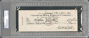 1941 Babe Ruth Signed Check Made Out to and Endorsed by Claire Ruth (PSA/DNA Gem Mint 10)